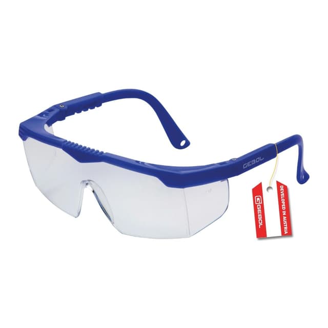 Gebol Safety Kids, Schutzbrille aus leichtem und kratzfestem Material, extra leichte Kinderbrille mit verstellbaren Bügeln, ideal für die Mithilfe beim Heimwerken, Blau