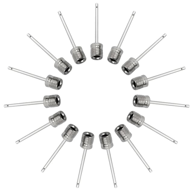 Mobi Lock 15 Stück Ballpumpen-Aufblasnadeln - Luftpumpennadeln aus Edelstahl - Ideal zum Aufpumpen von Fußbällen, Basketbällen, Volleybällen und Allen Anderen Sportbällen