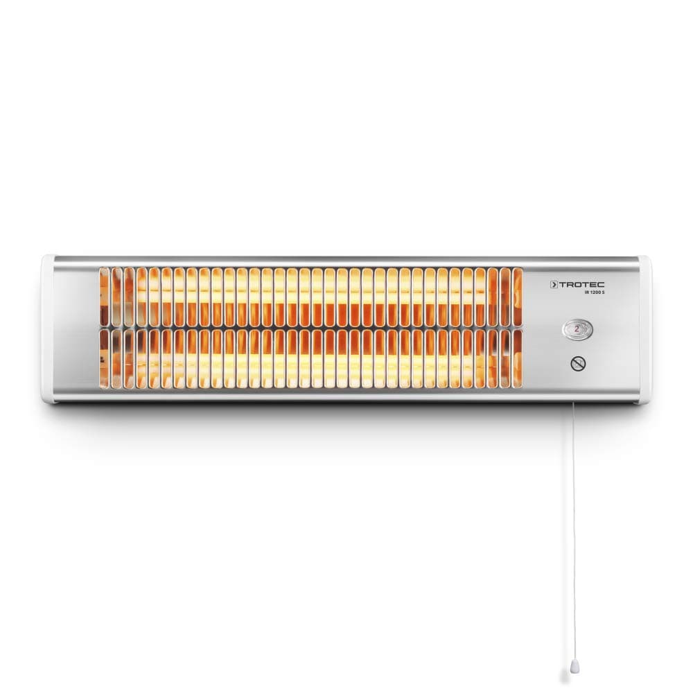 TROTEC Terassenheizstrahler Infrarot IR 1200 S – Heizleistung 600 W / 1200 W – Standgerät, Wandmontage
