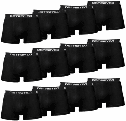 DSTROYED ® Boxershorts Herren 10-er / 12-er / 15-er / 8-er Pack S-5XL Unterhosen Männer Unterwäsche Men 318b 12er Set Schwarz XL