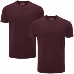 Charles Wilson Herren 2er Packung Elastan-T-Shirts mit Rundhalsausschnitt L Dark Port (0524)