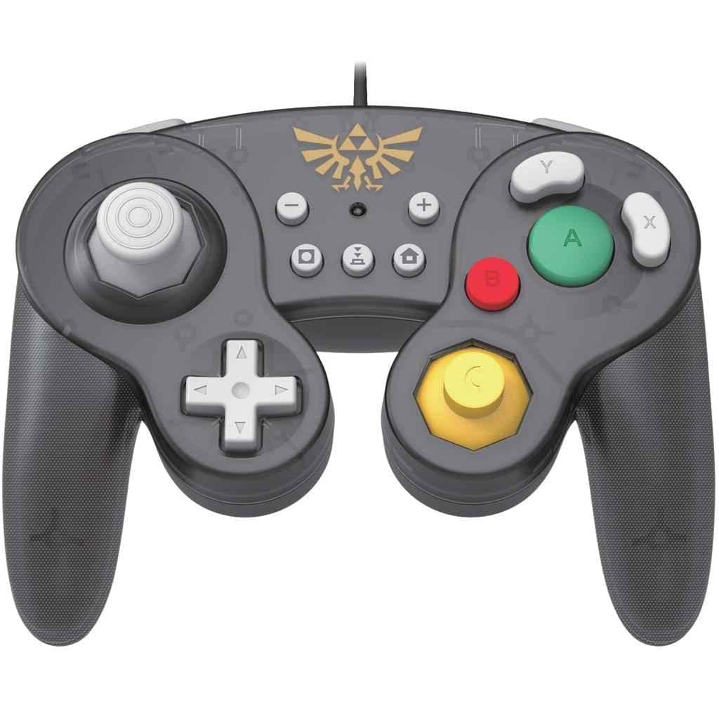 HORI Battle Pad (Zelda) Controller im GameCube Stil für Nintendo Switch - Offiziell Lizenziert Zelda - Schwarz Kabelgebundene Gamecube Nintendo Switch Controller Single