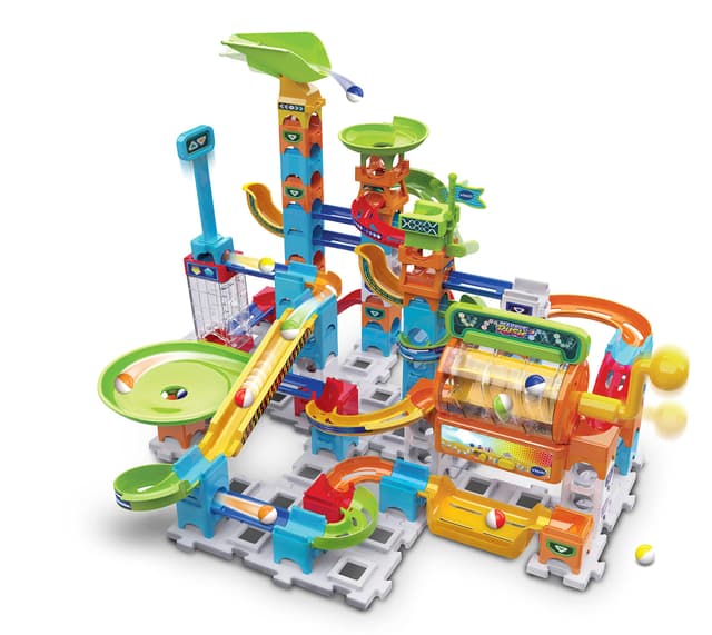 VTech Marble Rush - Super Action Set L100 E - Interaktives Kugelbahn-Set mit Licht und Sound, spannenden Bahnelementen, Aufbaumöglichkeiten und Wegführungen - Für Kinder von 4-12 Jahren Einzeln