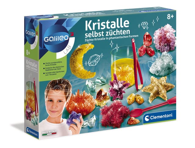 Clementoni Galileo Lab – Kristalle selbst züchten, Experimentierkasten für kleine Wissenschaftler, Spielzeug für Kinder ab 8 Jahren, farbenfrohe Experimente fürs Kinderzimmer von Clementoni 59116