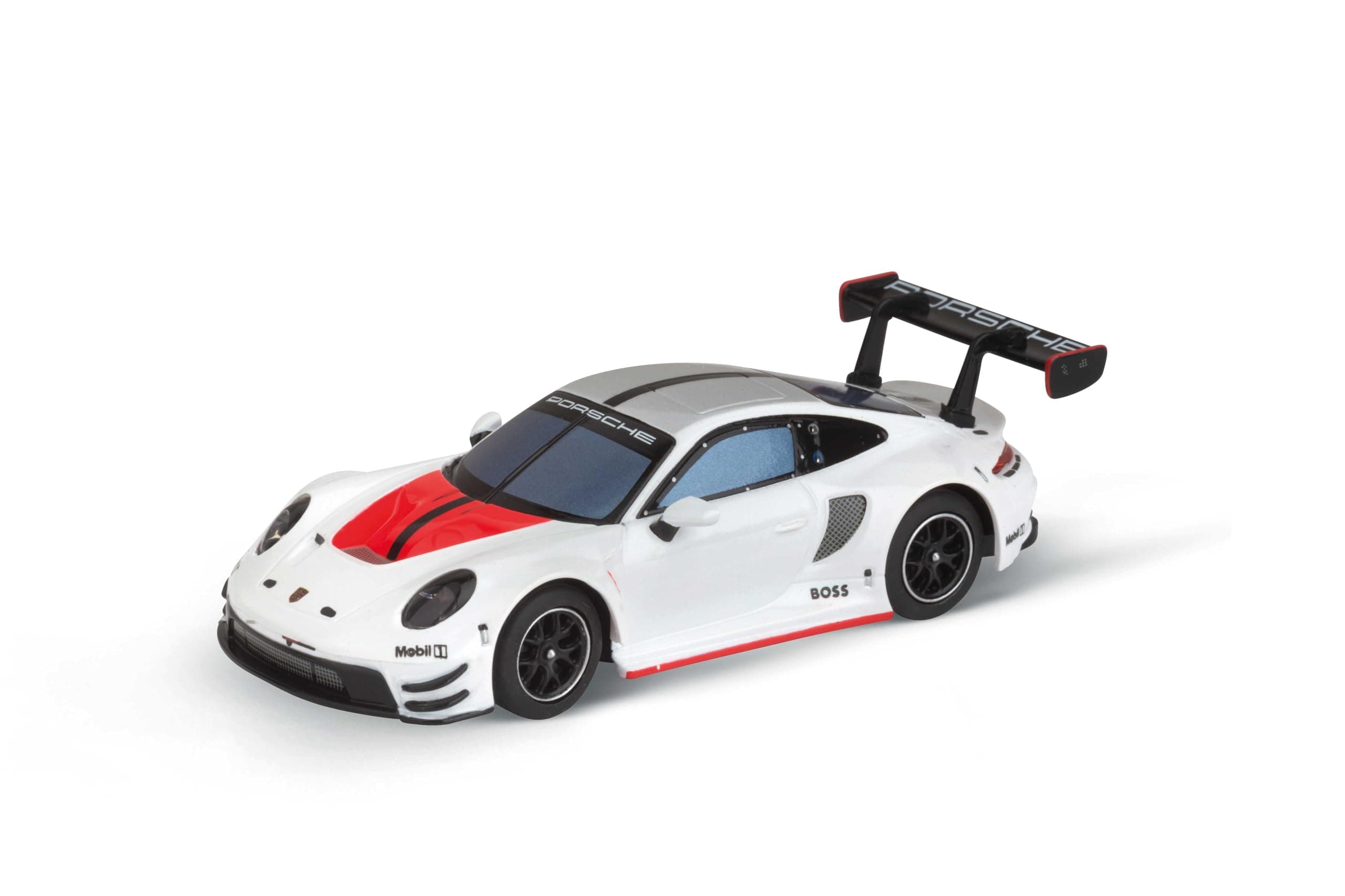 Carrera Hybrid, Porsche 911 GT3 R Rexy, Maßstab 1:50, Front- und Rücklichter, Bis zu 30 Minuten Rennaction, USB-C-Aufladung in 20 Minuten, Mobile App-Steuerung für maximales Fahrvergnügen Porsche 911 GT3 R White Lightning Angebot bei HelloDeals