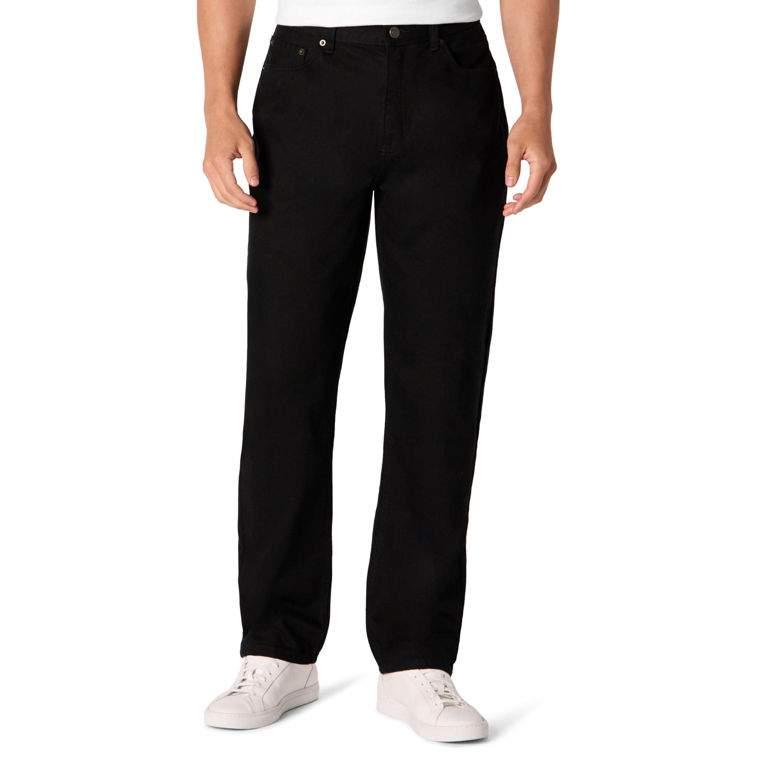 Amazon Essentials Herren Relaxed Fit-Jeans Rigid 34W / 32L Schwarz Angebot bei HelloDeals
