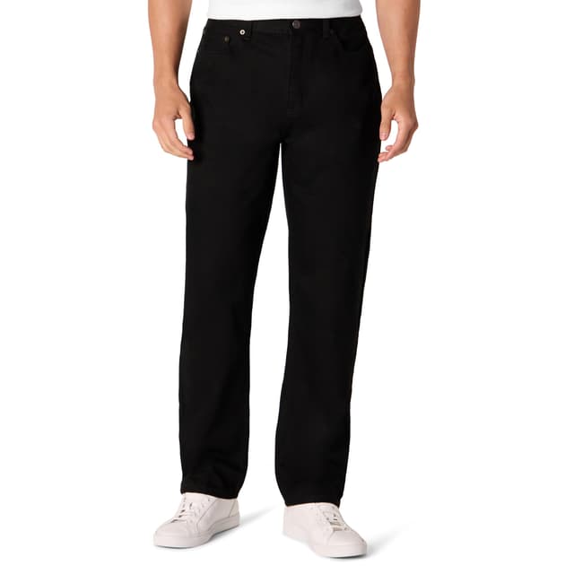 Amazon Essentials Herren Relaxed Fit-Jeans Rigid 34W / 32L Schwarz