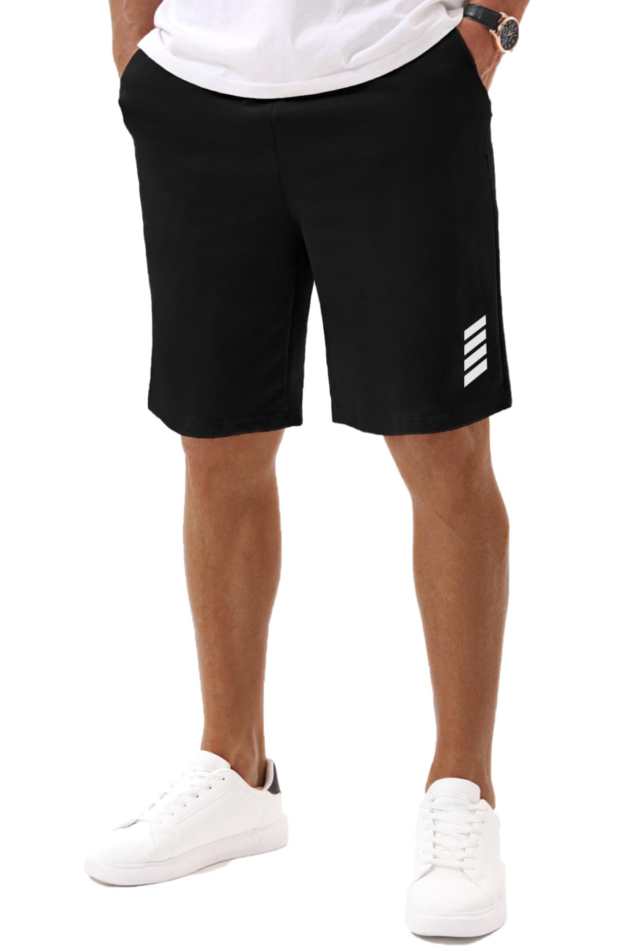 Vortewind Kurze Hosen Herren Sweatshorts Herren Baumwolle,Sommer-Sportshorts mit Taschen & elastischem Bund für Casual ,Jogging ,Training Schwarz M Angebot bei HelloDeals