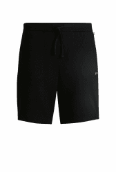 BOSS Herren Waffle Shorts Pyjama-Shorts aus Baumwoll-Mix mit Logo-Stickerei L Black1