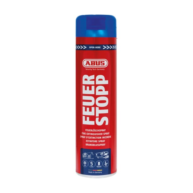 ABUS Feuerlöschspray AFS625 Feuerstopp - Feuerlöscher für Küche, Grill und Haushalt - hohe Sprühweite - Brandklassen A-B-F rot - 85727