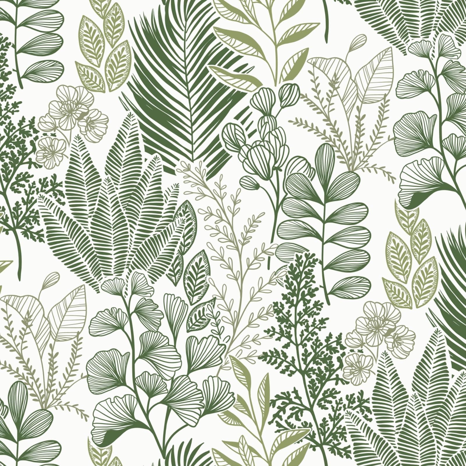 Fiula Selbstklebende Tapete Klebefolie Möbel Blätter Tropical 41CMx10M Möbelfolie Selbstklebend Blumentapete Vinyl Wasserdicht DIY Wandbelag für Wohnzimmer Schlafzimmer Weiß Grün Wallpaper 0W x 10L m Weiß Grün