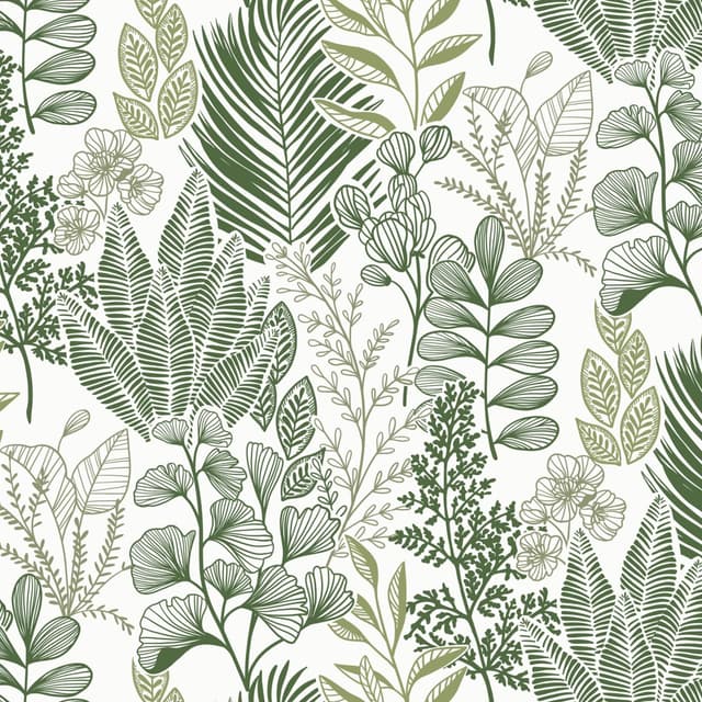 Fiula Selbstklebende Tapete Klebefolie Möbel Blätter Tropical 41CMx10M Möbelfolie Selbstklebend Blumentapete Vinyl Wasserdicht DIY Wandbelag für Wohnzimmer Schlafzimmer Weiß Grün Wallpaper 0W x 10L m Weiß Grün