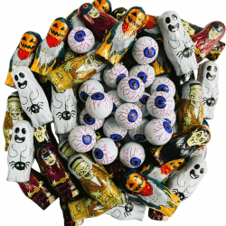 OYOY Halloween Scary Figuren und Augen aus Vollmilchschokolade I 400g I ca. 50 Stück I Halloween Deko I Schokolade 400g Vollmilch