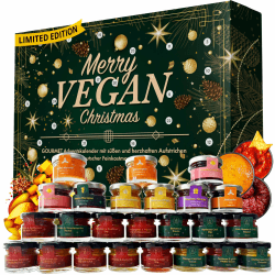 Adventskalender vegane Aufstriche 2025 mit 24 köstlichen und abwechslungsreichen veganen Aufstrichen in Gläsern, Weihnachtskalender Geschenkset