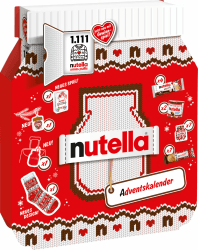 Nutella Adventskalender 2025, eine Schokoladen-Adventskalender-Alternative mit 24 festlichen Leckereien und nutella Mini-Geschenken für Kinder und Erwachsene