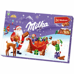 Milka Adventskalender mit gefüllten Schokofiguren aus Alpenmilch-Schokolade & Milchcrème – 24 Türchen – 200g Adventskalender 200 g (1er Pack)
