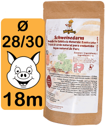 Wengler's Schweinedarm 28/30 - Bratwurst Naturdarm für eigene Wurst - 1A Metzgerqualität - brühfest, räucherfähig 18 Meter 18 m (1er Pack)