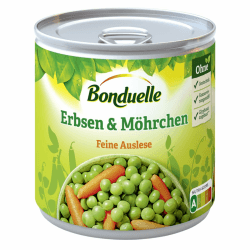 Bonduelle Gemüse, Erbsen mit Möhrchen feinste Auslese 400 g Erbsen mit Möhrchen 265g (1er Pack)