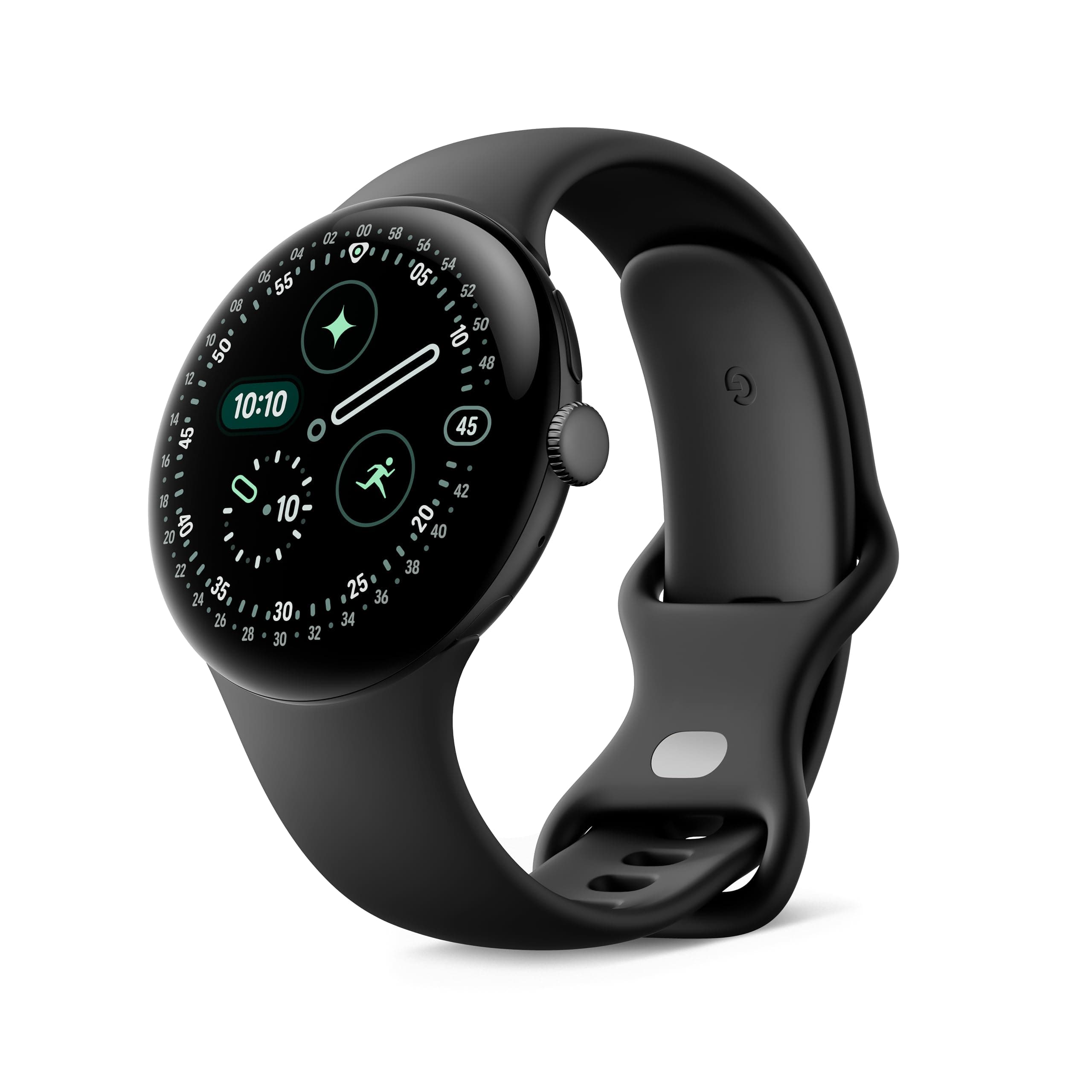 Google Pixel Watch 4 (45 mm) – Android-Smartwatch mit umfassendem Gesundheits- und Fitness-Tracking und Unterstützung von Gemini – Aluminiumgehäuse in Matte Black – Sportarmband in Obsidian – WLAN WiFi Matte Black / Obsidian 45 mm