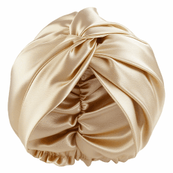 FOLAI Seidenhaube Schlafmütze zum Schlafen für gesunde Haare über Nacht | Erhält Lockenform, verhindert Frizz & Haarbruch | Für Damen mit Allen Haartypen (Champagner Gold)