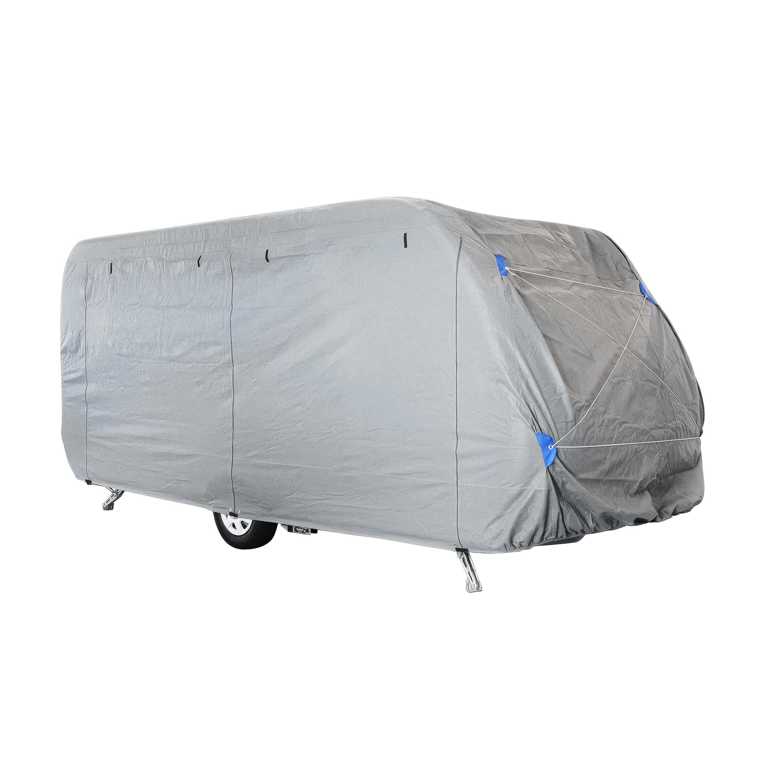 Abdeckplane Wohnwagen XL 670×250×220 cm – Winterfeste Schutzhülle für Wohnwagen & Wohnmobil – Wasserdicht, UV-beständig, mit Hagelschutz – Atmungsaktive Plane inkl. Gurte & Tasche Gr. XL 670 x 250 x 220 cm