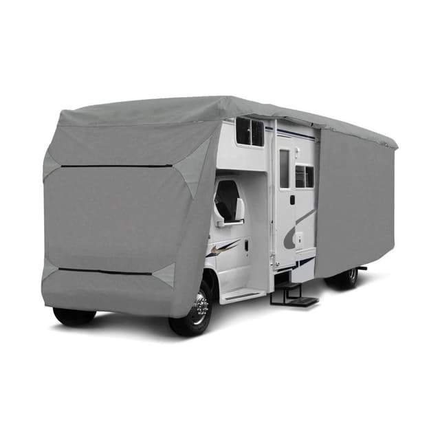 TRAVORA - Wohnmobil Schutzhülle - wetterfeste Wohnmobilabdeckungen - hochwertige Abdeckplane - 790 x 235 x 275 cm große Wohnmobil Schutzhülle - sicherer Schutz gegen Staub und Nässe