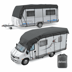 Wohnwagen & Wohnmobil Schutzdach | Dachschutzplane | 5 bis 10 m Länge - 3 m Breite | 3 Schichten | 130g | wintergeeignet (8x3) 8 Meter