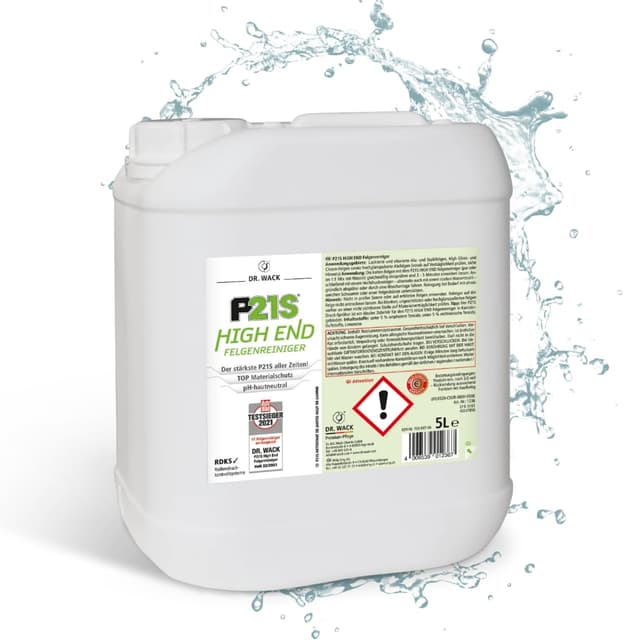 DR. WACK - P21S HIGH END Felgenreiniger 5 Liter - Felgen Spray mit Gel-Formel & Wirkindikator - Schnelle & schonende Reinigung - pH-hautneutral & biologisch abbaubar - Hochwertige Autopflege