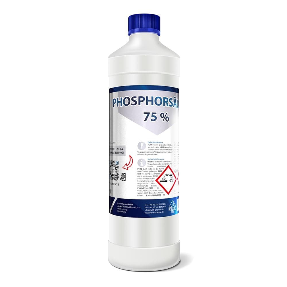 Phosphorsäure 75%, 1 L | Entroster, Rostlöser, Rostentferner, Rostumwandler (1, 5, 10 L)