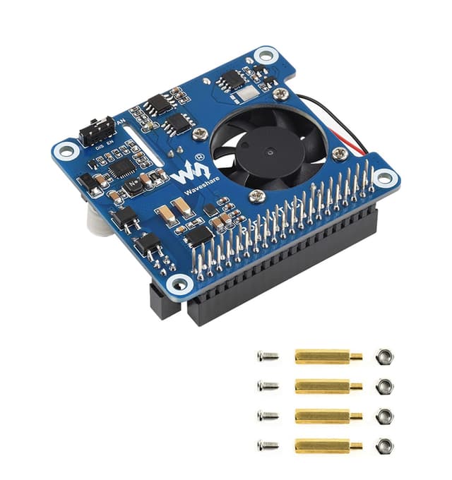 Power Over Ethernet PoE HAT für Raspberry Pi 4 B /3B+, IEEE 802.3af/at PoE Netzwerk Standard, 5V USB-A und 12V Header Ausgänge, Onboard Lüfter und MP8676 Buck Chip PoE HAT (C)