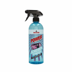 NIGRIN POWER Scheiben-Reiniger, Innen- und Außenreinigung, mit Nikotinlöser, entfernt Fingerabdrücke, Reinigung ohne Schlieren und Streifen, reduziert Blendeffekte und Lichtreflexionen, 750 ml