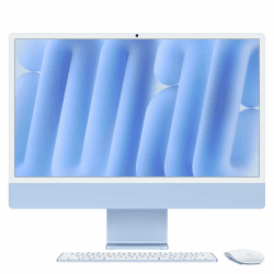 Apple iMac All-in-One Desktop-Computer mit M4 Chip mit 10 Core CPU und 10 Core GPU: 24" Retina Display, 16 GB gemeinsamer Arbeitsspeicher, 256 GB SSD Speicher, passendes Zubehör; Blau Blau 256 GB SSD Standardglas 16 GB Gemeinsamer Arbeitsspeicher