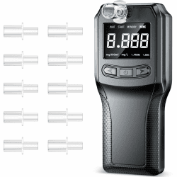 Alkoholtester Polizeigenau, Hochpräziser Brennstoffzellen Promillemessgerät, Wiederaufladbar Professioneller Alkoholmessgerät, Tragbarer Alkomat für den Heim- und Partygebrauch