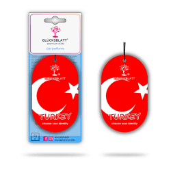 GLÜCKSBLATT premium Autoparfüm Duft Flag Türkei Sandelholz, Moschus, Zitronengras, Jasmin 1 stück (1er Pack)