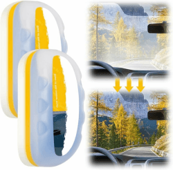 2025 Neu Automotive Ölfilm Reinigungsbürste, Multifunktionaler Auto Glasreiniger mit 120ML Ölfilm Entferner, Anti-Beschlag Glasreiniger für Autoscheiben, Windschutzscheiben & Spiegel (2)