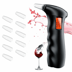 aiMaKE Alkoholtester, Alkoholtester Polizeigenau, Hochpräziser Promillemessgerät mit 10 Mundstücken, Professioneller Alkoholmessgerät für Privaten Gebrauch zu Hause Schwarz