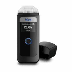 Dräger Alcotest 4000 | Polizeigenau | Alkoholtester mit wechselbarer Batterie, 3 austauschbaren Mundstücken & Aufbewahrungsbeutel | Digitaler Promille-Tester mit leichter Ein-Knopf-Bedienung