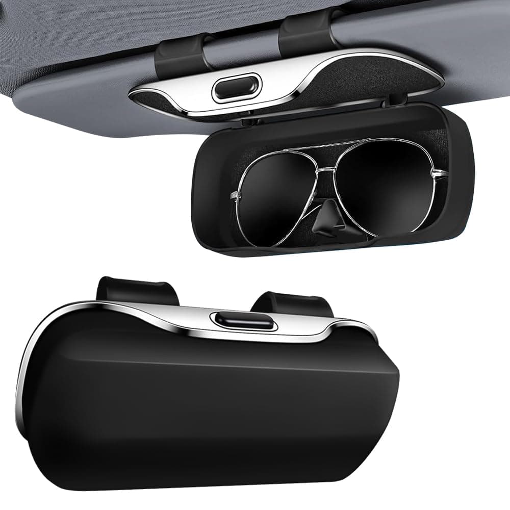KQWVZ Auto-Brillenetui, Automotive Visor Box, Auto-Objektivhalter, Tragbarer Sonnenbrillenhalter Für Sonnenblende, Brillenhalter Für Auto Mit Filzpolsterung, Innenzubehör, 19,5x14,5x5,6cm Angebot bei HelloDeals