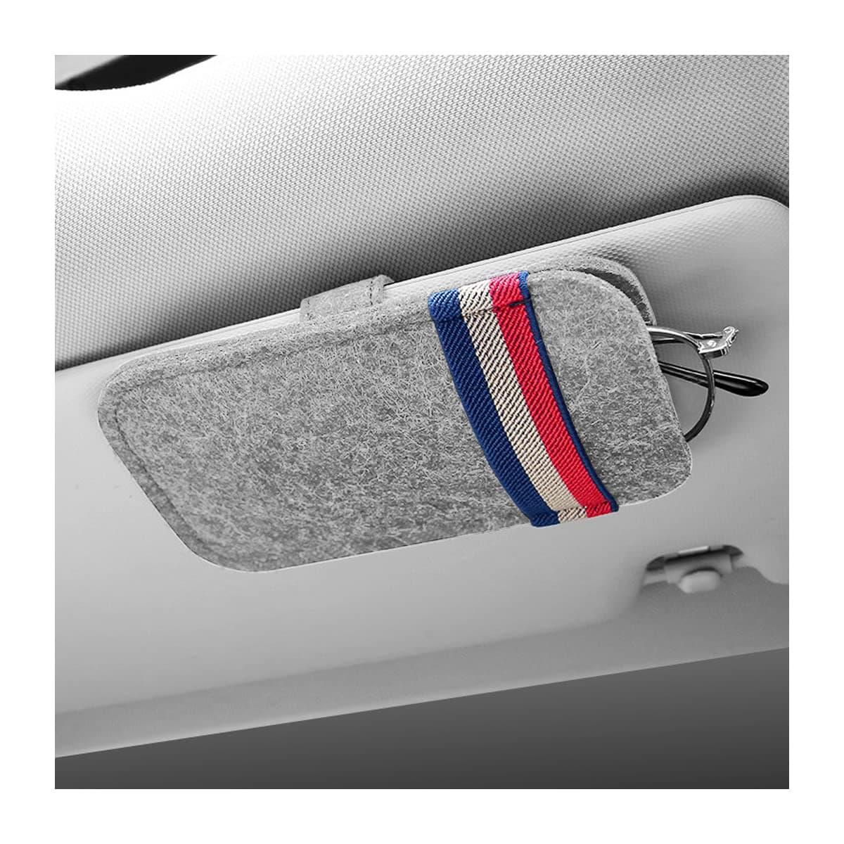 JNNJ Auto Sonnenbrillen Clip Aufbewahrungskoffer, Sonnenblende Brillenetui, Brillenhalter für Auto, Universal Autozubehör, für Autos, Lieferwagen, SUVs(Beige) Angebot bei HelloDeals