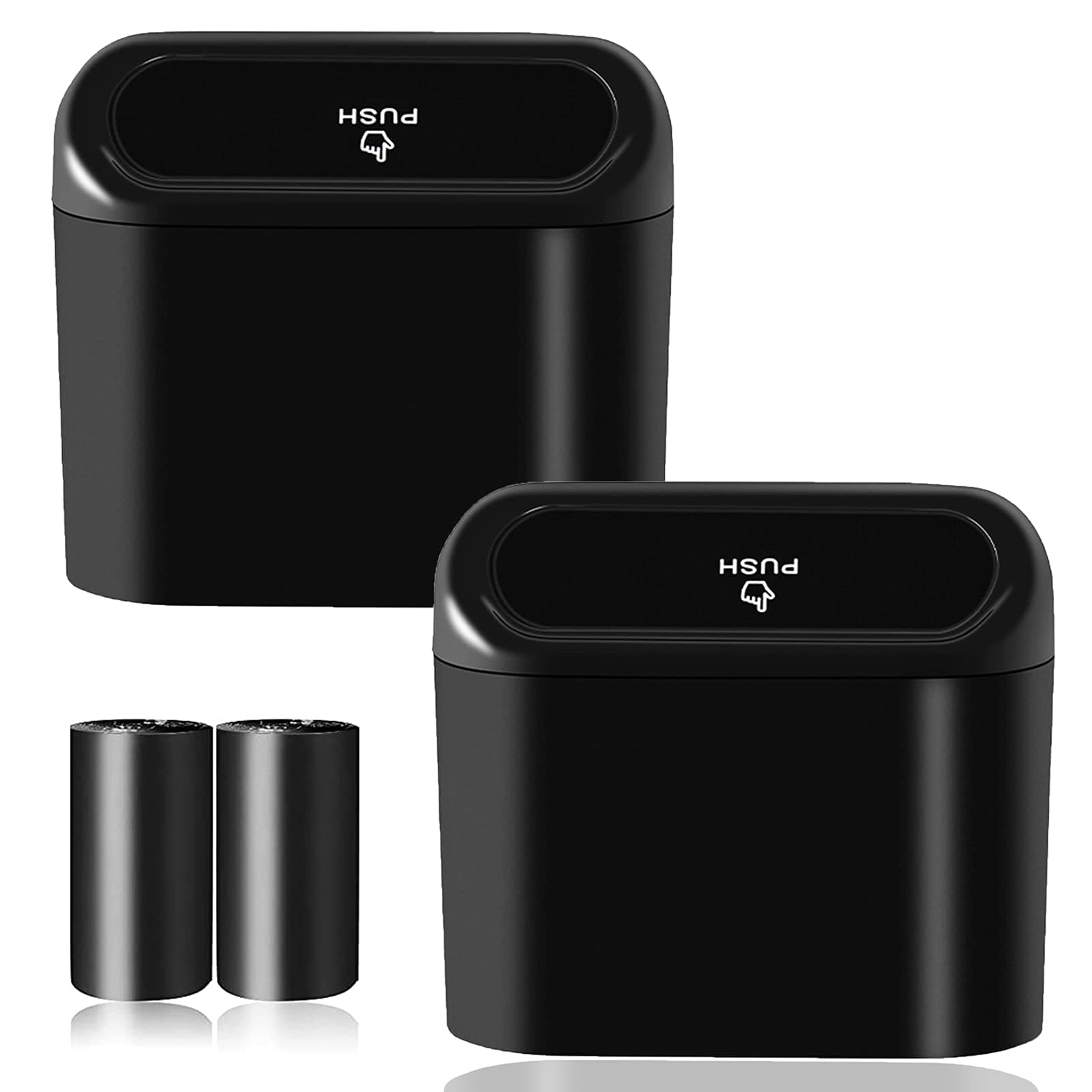 SGLRT Auto Mülleimer mit Deckel, 2 Packungen Universeller Mini Automülleimer mit 40 Müllbeuteln, Mülleimer Für Auto, Auto Organizer und Aufbewahrung, Auto Zubehör, Büro(Schwarz) Schwarz-2Pcs 1 Angebot bei HelloDeals