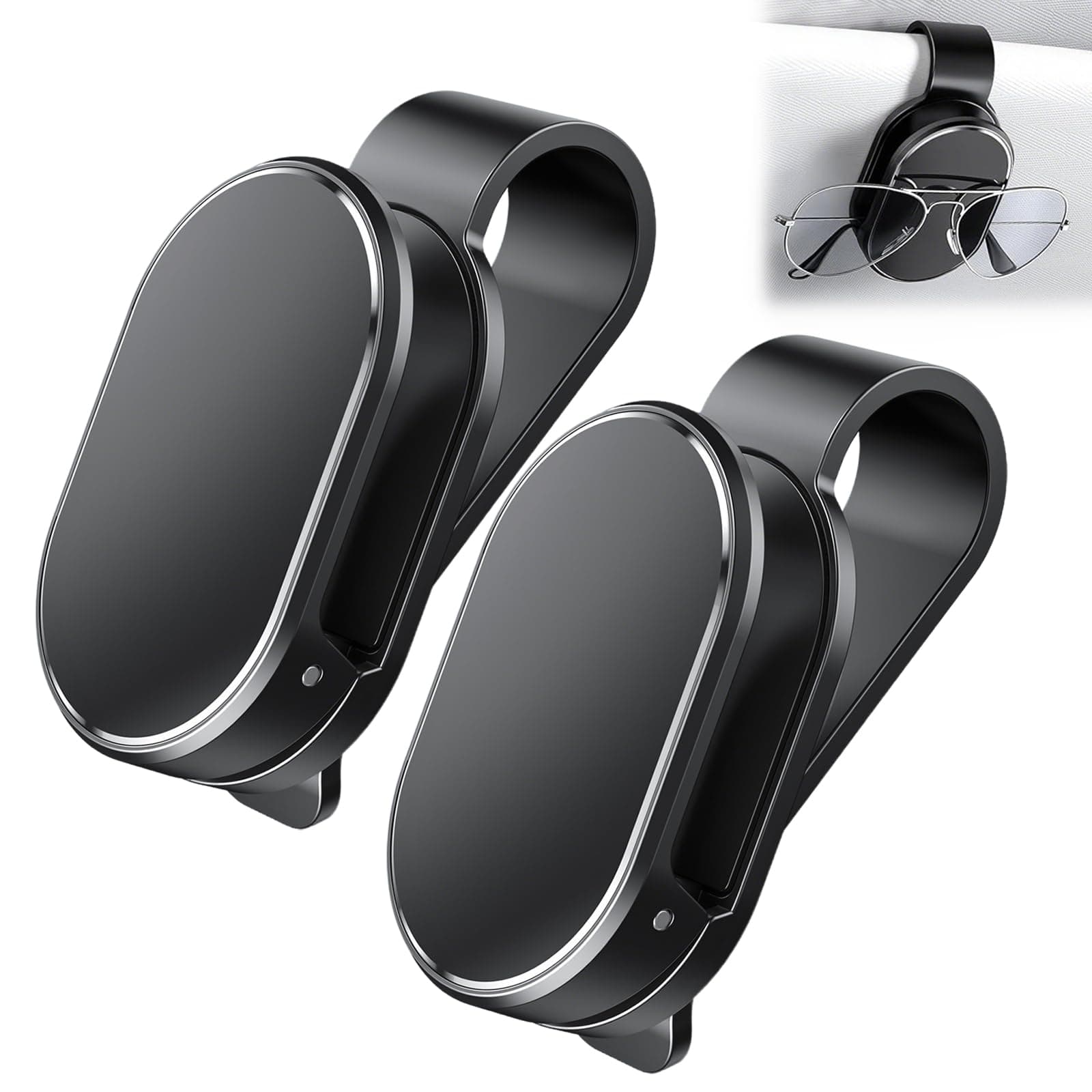 Tbintul Brillenhalter für Auto Sonnenblende, Minimalistischer Auto-Brillenclip, Universal Brillenhalter Auto, Universelles Auto-Innenraum-Zubehör für Die Meisten Brillen und Sonnenbrillen, 2 Stück Angebot bei HelloDeals