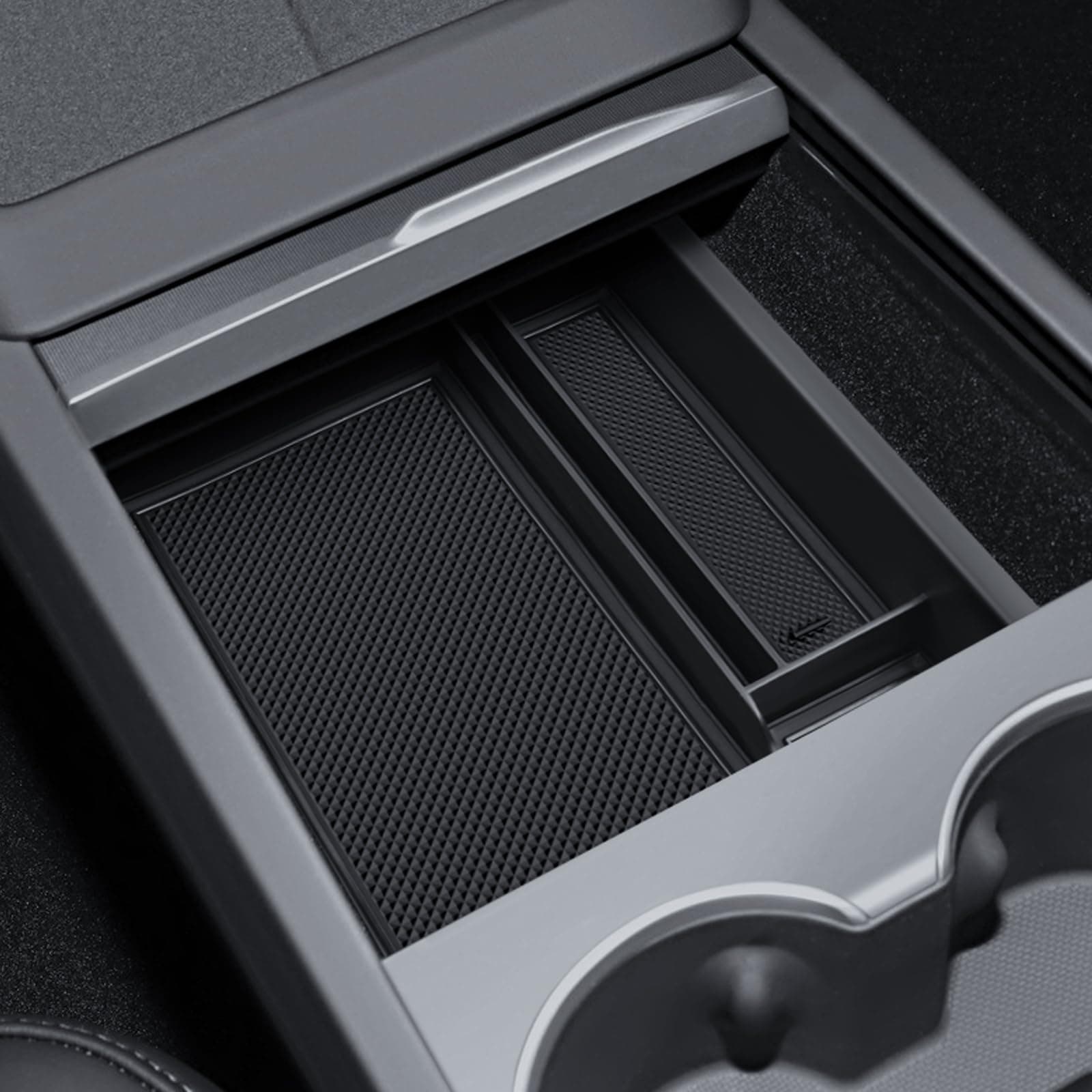 LANTU Mittelkonsole Organizer für Tesla Model Y 2025 und Model 3 2024-2025 Aufbewahrungsbox mit Hochwertigem Beflockten Tesla Juniper Highland Zubehör Silikon Angebot bei HelloDeals