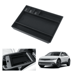 GAFAT Hyunda-i Ioniq 5 2021-2024 2025 Mittelkonsole Aufbewahrungsbox, Ioniq 5 2023 Armlehne Organizer Tray Handschuhfach, Ioniq 5 Zubehör (Schwarz)