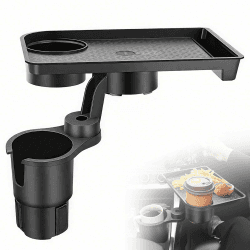 Getränkehalter Auto Expander - 3 in 1 Becherhalter Auto mit Multifunktionstisch 360° Essens Tablett, Tisch Cup Holder,Universal Mittelkonsole Getränkehalter, Einstellbare Einsatzbasis von 6,5-9,5 cm