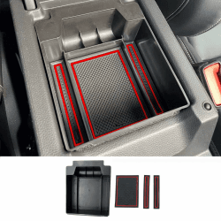 CDEFG Kompatibel mit Seat Ateca/Cupra Ateca 2017-2023 2024 2025 Mittelkonsole Handschuhfach Armlehne Multifunktionaler Aufbewahrungsbox Auto Center Console Organizer Tray Ateca FR Zubehör (Rot)