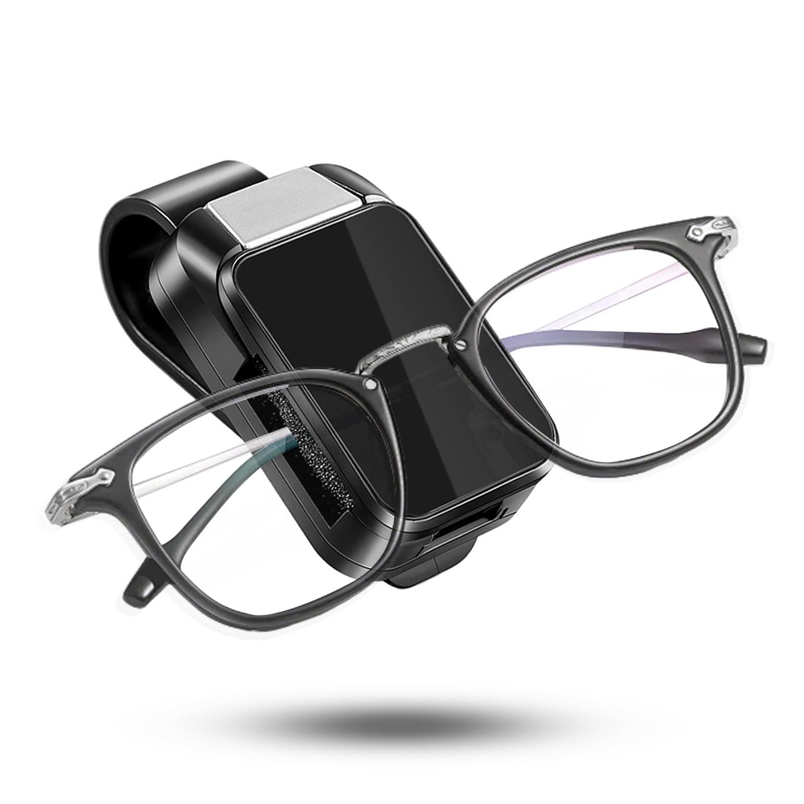 SUNNIFLY Brillenhalter für Auto Sonnenblende, Snap-on Sonnenbrillenhalter Auto, Passend für die Meisten Sonnenbrillen, Kurzsichtige Brille (schwarz) Angebot bei HelloDeals