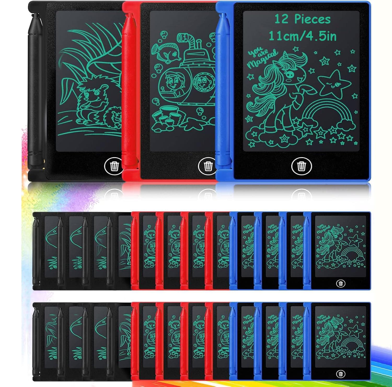 Lcd Schreibtafel Kinder 12Pcs Beschäftigung Autofahrt Mal Tablet Kleinigkeiten Mitgebsel Kindergeburtstag Gastgeschenke Led Maltafel Zaubertafel Reise Gadgets Spielzeug Kleine Geschenke