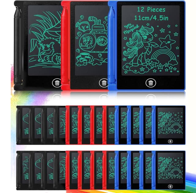 Lcd Schreibtafel Kinder 12Pcs Beschäftigung Autofahrt Mal Tablet Kleinigkeiten Mitgebsel Kindergeburtstag Gastgeschenke Led Maltafel Zaubertafel Reise Gadgets Spielzeug Kleine Geschenke