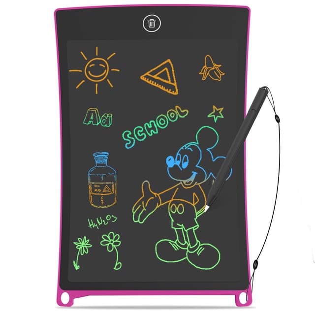 GUYUCOM LCD Schreibtafel 8,5 Zoll LCD Zaubertafel, Kinderspielzeug Schreibtablet mit hellerem Bildschirm, löschbarer und Anti-Clearance-Funktion,Geschenke Spielzeug für 2 3 4 5 Jahre alt Jungen Rosa 15B x 0.5H cm