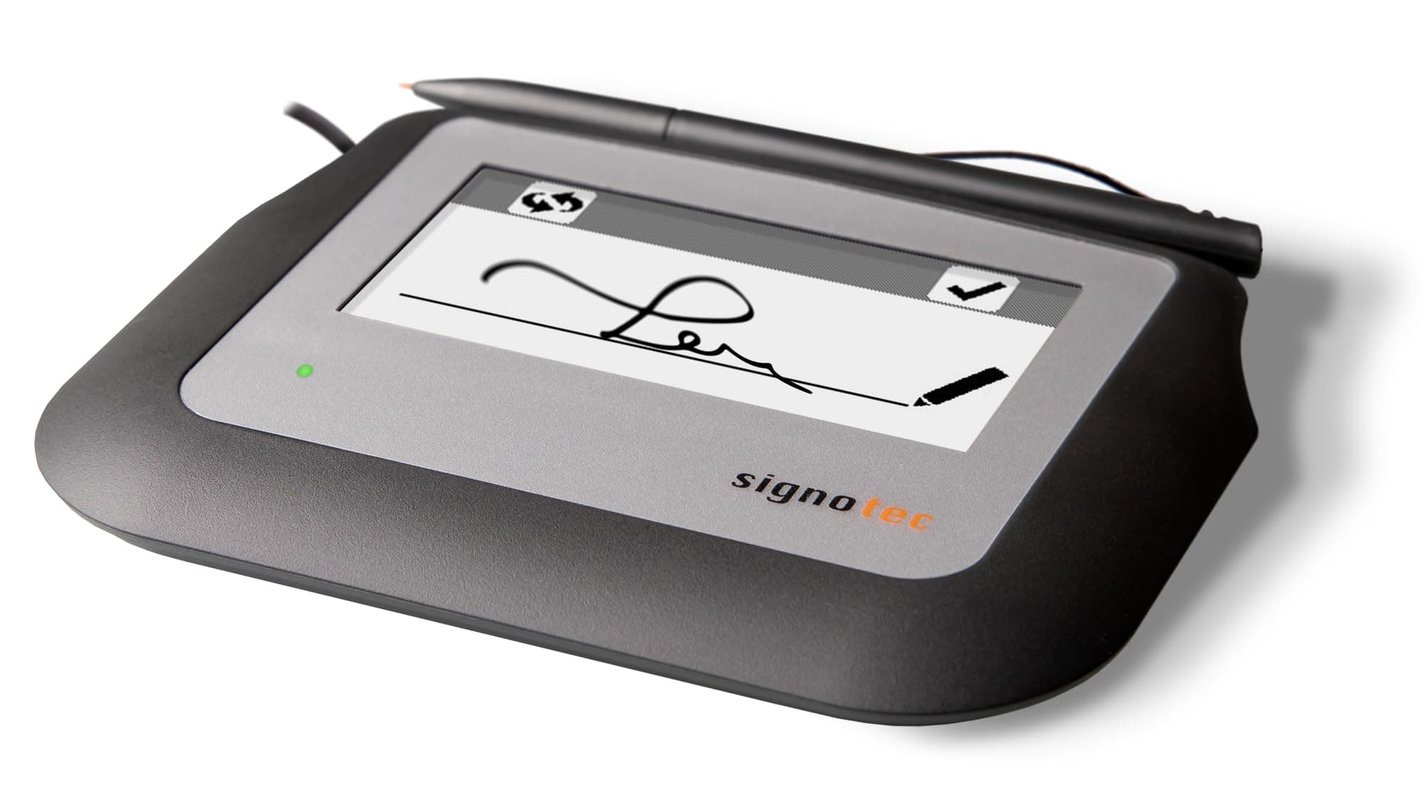 signotec Sigma - Unterschriftenpad mit 4" Monochrome-LCD mit Hintergrundbeleuchtung, Hochauflösender Stiftsensor, 1.024 Druckstufen, 500 Hz Abtastrate, RSA-Verschlüsselung, USB-Anschluss